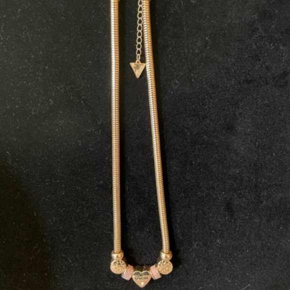 Guess Multi Charm Slides On an 17.5" Snake Chain with a 2.5" Extender - Picture 3 of 7